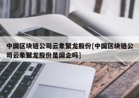 中国区块链公司云象聚龙股份[中国区块链公司云象聚龙股份是国企吗]